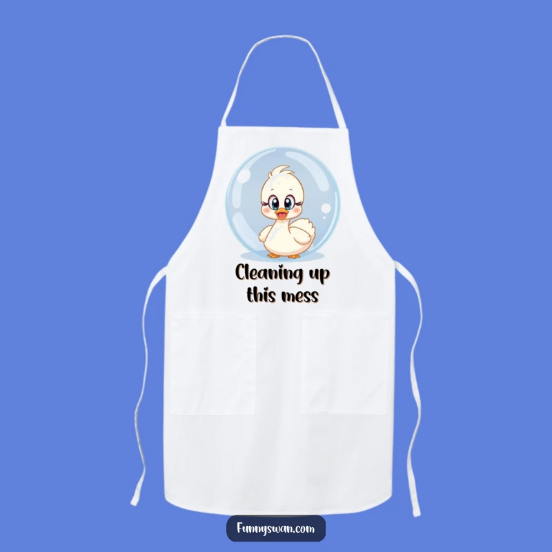 Funny Surprised Swan Apron: Innocent Fun, Bubble Chef, Perfect Kitchen Funny Gift