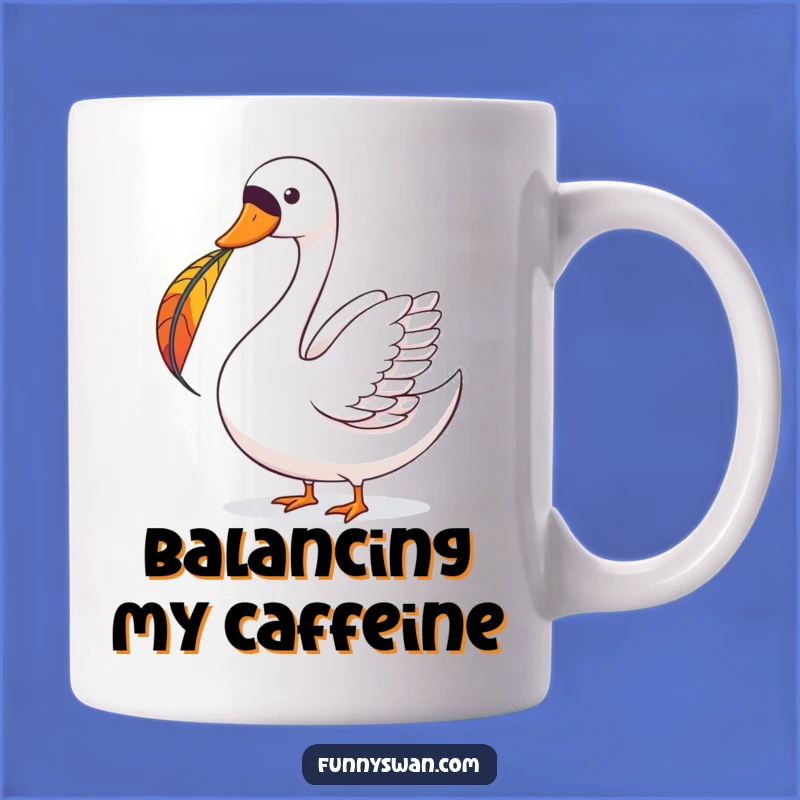 Funny Swan Feather Balance Mug: Whimsical & Joyful Gift for Lighthearted Moments