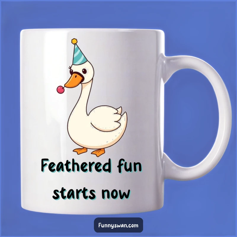 Funny Swan Party Hat Mug: Hilarious Birthday Gift for Swan Lovers