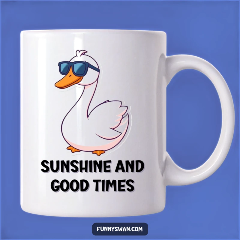 Funny Swan Sunglasses Grin Mug: Cool & Hilarious Gift for Relaxed Vibes