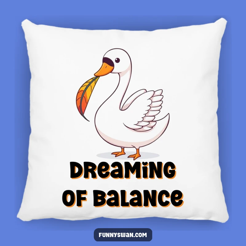 Funny Swan Feather Balance Pillow: Soft Comfort with a Touch of Whimsical Charm