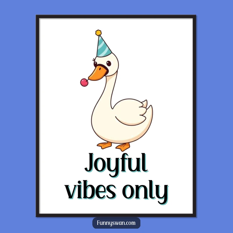 Funny Swan Party Digital Art: Instant Hilarious Decor for Festive, Joyful Spaces