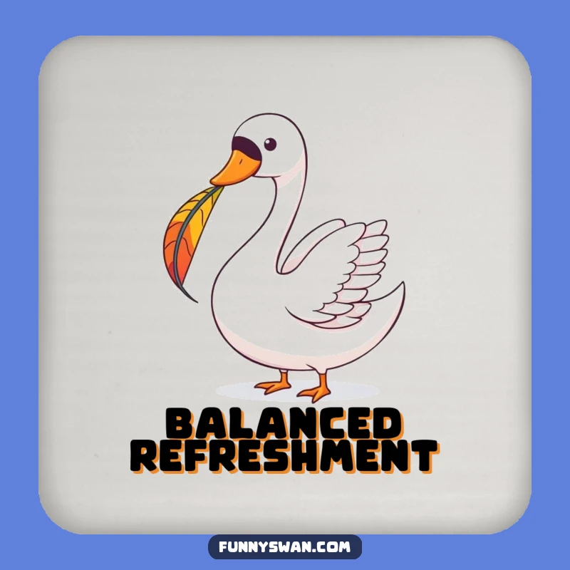 Funny Swan Feather Balance Drink Coaster: Protect Surfaces with Whimsical Charm