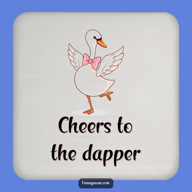 Funny Swan Bow Tie Pirouette Drink Coaster: Protect Surfaces with Elegant Humorous Flair