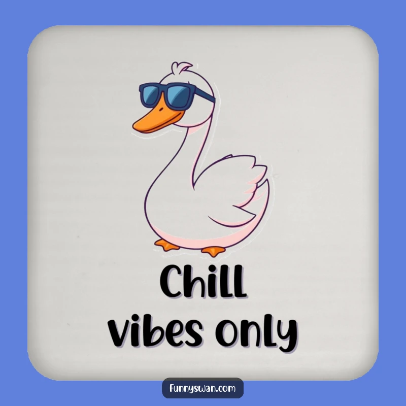 Funny Swan Sunglasses Grin Drink Coaster: Protect Surfaces with Effortless Cool Humor