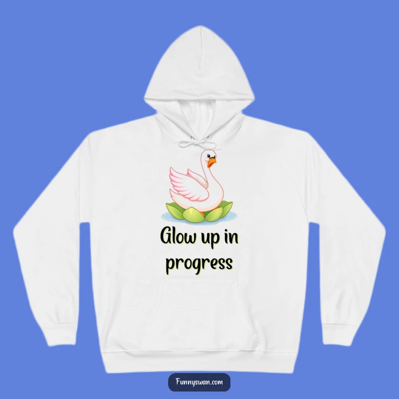 Funny Pink Swan Hoodie: Cozy Elegance, Joyful Twirling Bird, Perfect Funny Gift
