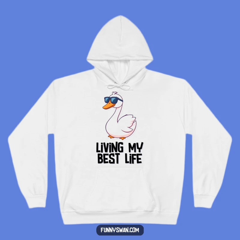 Funny Swan Sunglasses Grin Hoodie: Cozy Comfort with Over-the-Top Coolness