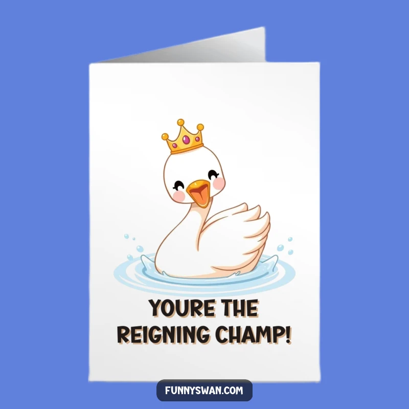 Regal Swan Congrats Card: Free Printable & Enthusiastic Downloadable