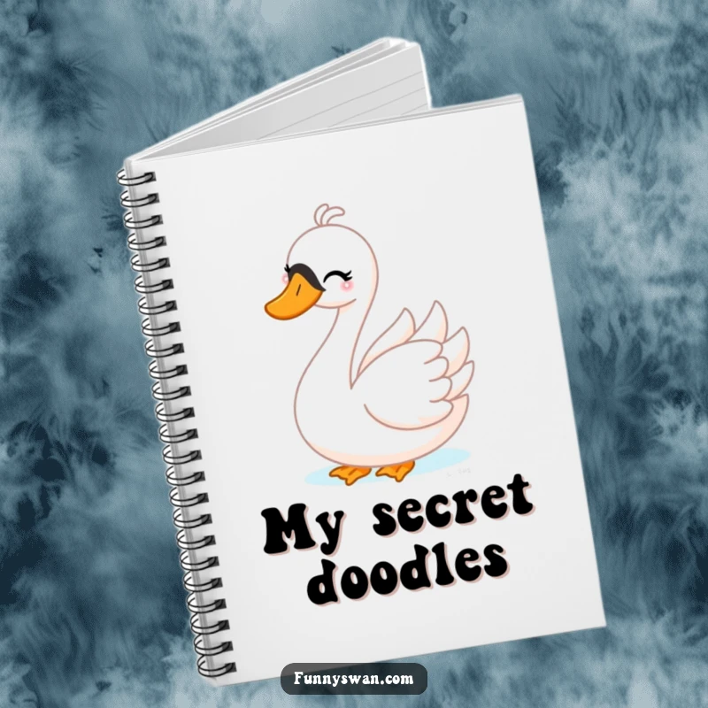 Funny Swan Notebook: A mischievous swan winks playfully while playing peek-a-boo, ideal for fun notes.