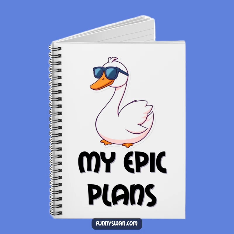 Funny Swan Sunglasses Grin Notebook: Cool Journal for Laid-back Thoughts & Ideas