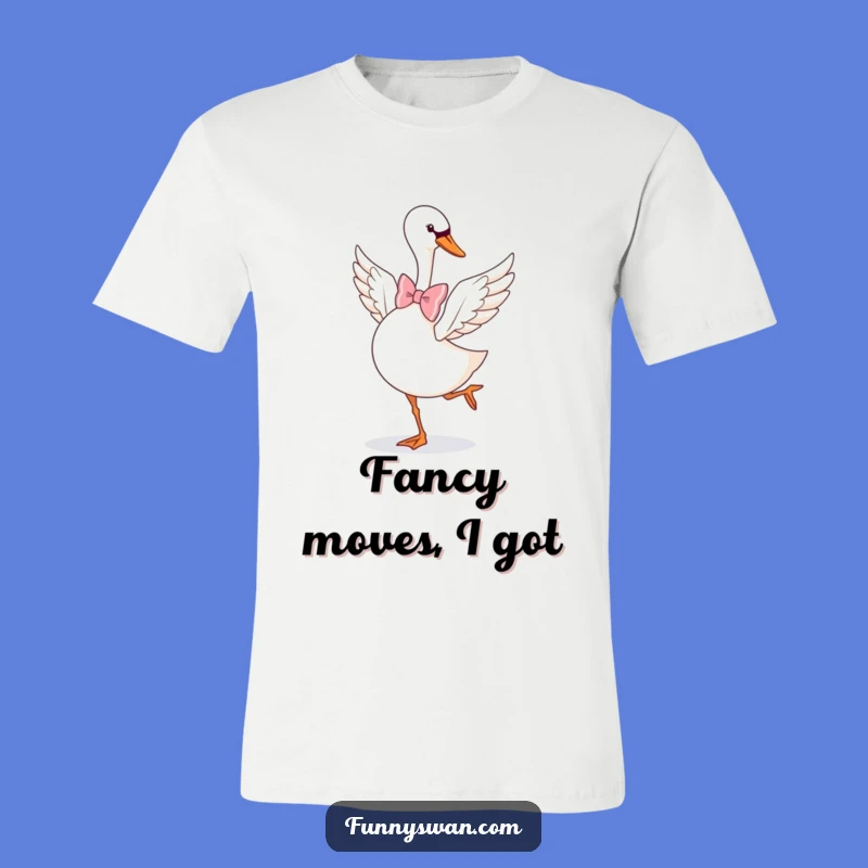 Funny Swan Bow Tie Pirouette T-Shirt: Chic & Comical Statement for Dancers